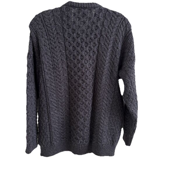 EUC Shannon Woolen Mills Ireland Sweater Fisherman Cable Merino Wool Women's M - Picture 8 of 11